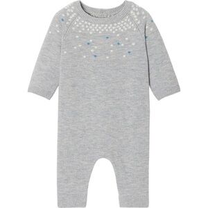 Jacadi Gray and Blue Kids One Piece Footie